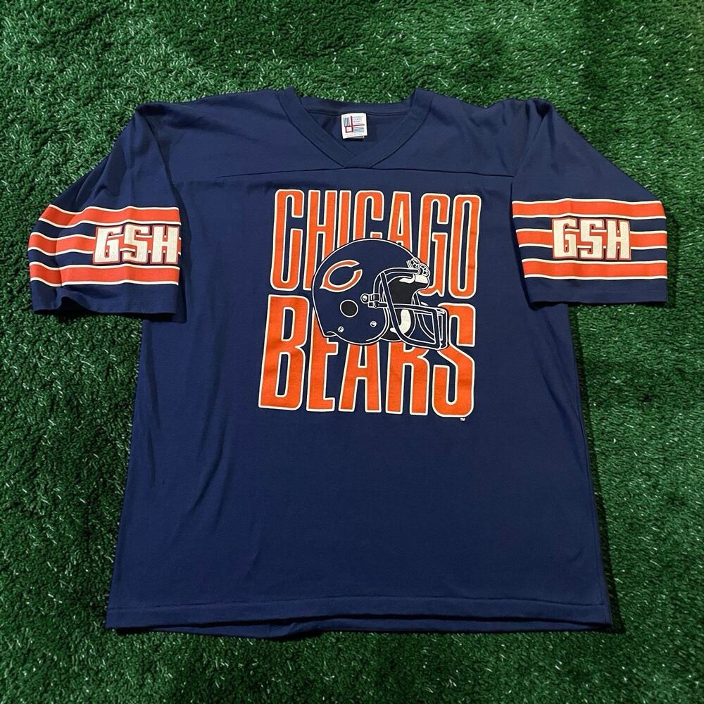 Vintage 80s Chicago Bears Garan V-Neck Jersey Shirt XL USA Single Stitch GSH